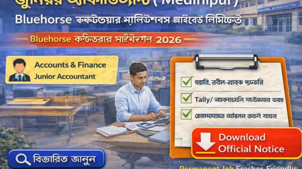 মেদিনীপুরে জুনিয়র অ্যাকাউন্ট্যান্ট চাকরি - নবীনদের জন্য সহজ ও পরিষ্কার গাইড
