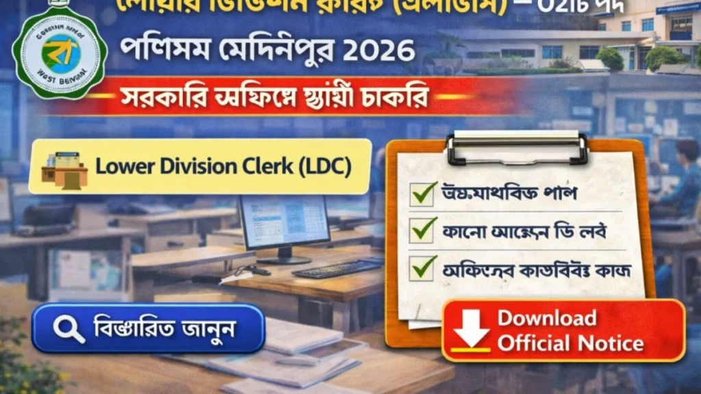 পশ্চিম মেদিনীপুরে এলডিসি সরকারি চাকরি - সহজ বাংলায় সম্পূর্ণ গাইড